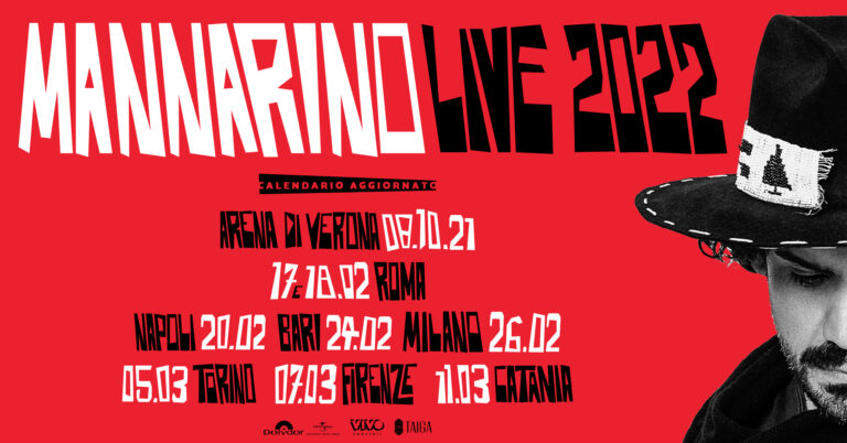 Mannarino, il tour italiano rimandato al 2022