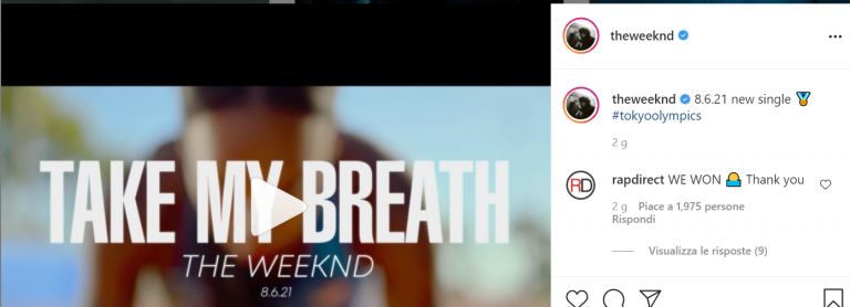 The Weeknd annuncia il nuovo singolo “Take My Breath”