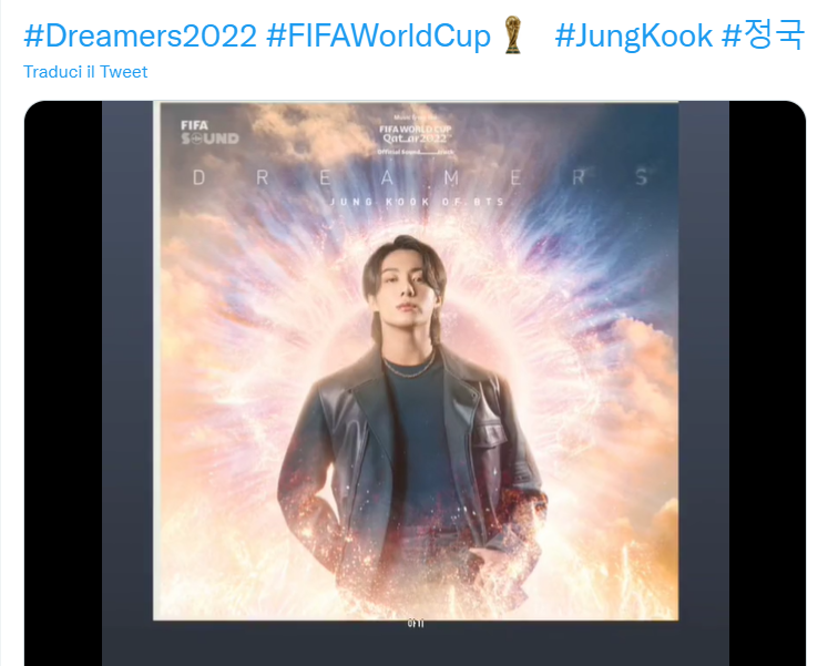 Jungkook dei BTS pubblica su Spotify “Dreamers” per la “Coppa del Mondo FIFA Qatar 2022”