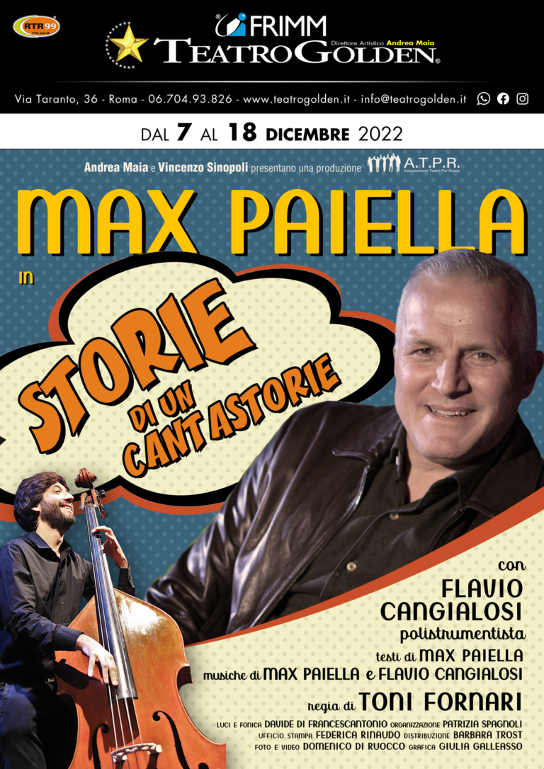 Teatro Golden di Roma: Max Paiella in “Storie si un cantastorie”