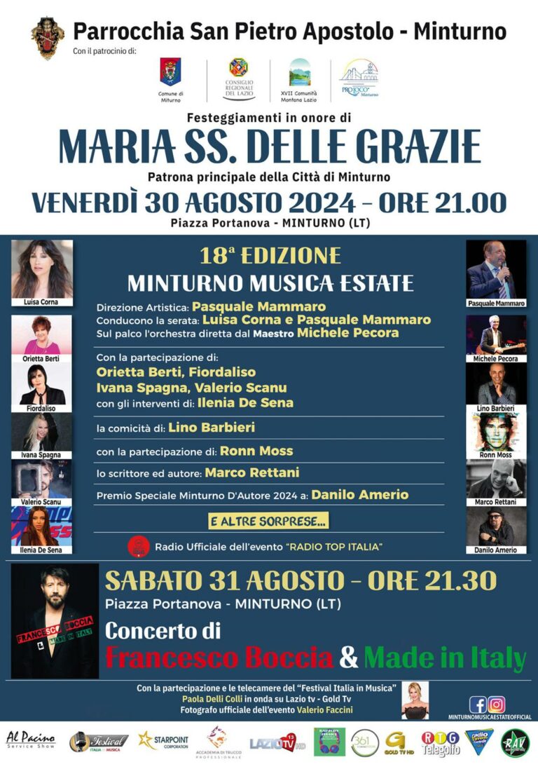 Tutto pronto per il MINTURNO MUSICA ESTATE 2024