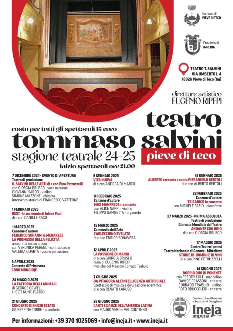 Francesco Tricarico in concerto al Teatro Salvini di Pieve di Teco